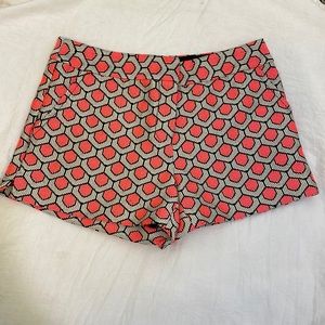 TRINA TURK Resort Wear NEON PINK/CORAL GRAY SHORTS Ponte Knit DESIGNER STYLE.